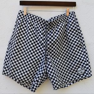 vans checkerboard swim trunks